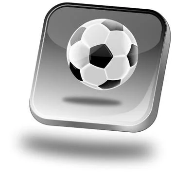 Button with Soccer ball Stock Illustration