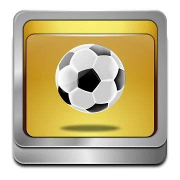 Button with Soccer ball Illustrazione stock