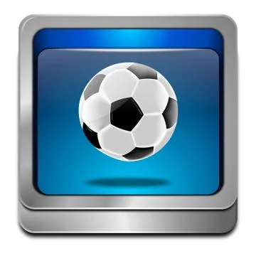 Button with Soccer ball Stock Illustration