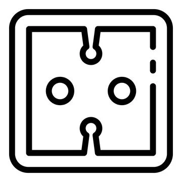 Button socket icon, outline style Stock Illustration