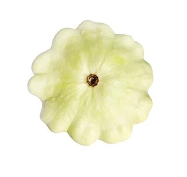 Button Squash or Pattypan Squash isolated on a white. Stock Photos