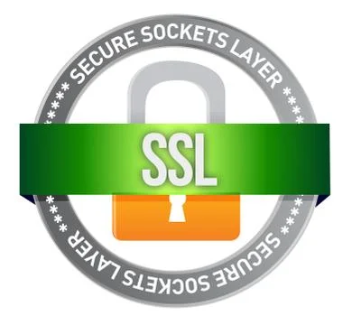 Button ssl seal illustration design over white background 스톡 일러스트