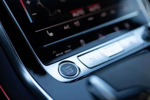 Button to start the car engine. Pressing Stand By Power Button To Turn On and 写真素材