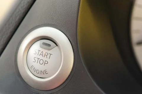 Button to start the car Stock Photos