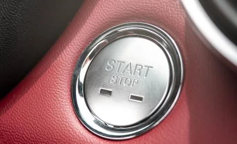 The button to start the engine of a car. Foto stock