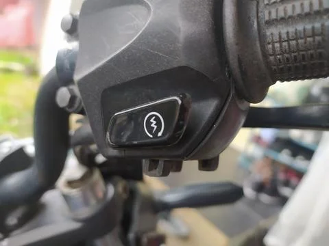Button to start the motorbike engine Stock Photos