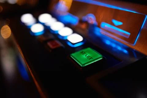 Button start slot machine Foto stock