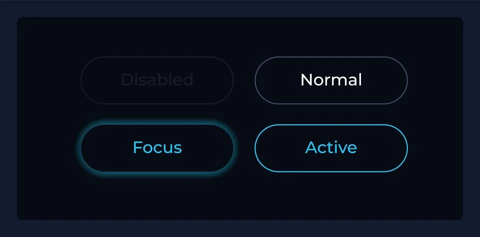 Button states UI elements kit 스톡 일러스트
