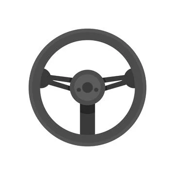 Button steering wheel icon flat isolated vector Illustrazione stock