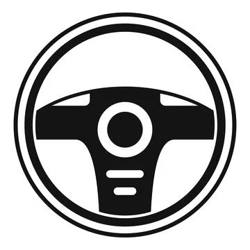 Button steering wheel icon, simple style Stock Illustration