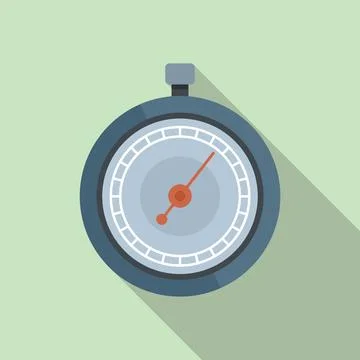 Button stopwatch icon flat vector. Stop timer Stock Illustration