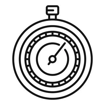 Button stopwatch icon outline vector. Stop timer イラスト素材