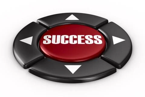 Button success on white background. Isolated 3D image Stock Illustration