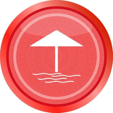 Button with summer home, web icon sign Illustrazione stock