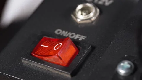 The button of the switch close up. Stock Footage 279462069