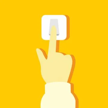 Button Switch Hand Gesture Vector Illustration Graphic Stock Illustration