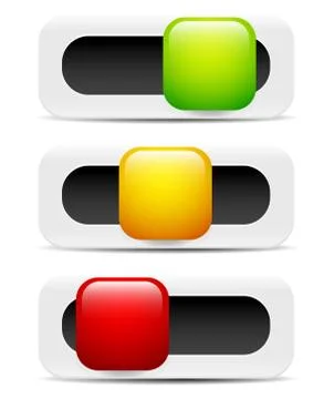Button, Switch, Toggle, slider user interface elements as adjusters for gui,  Stockillustratie