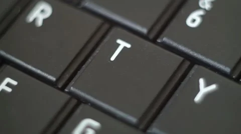Button T Black PC Keyboard Typing Stock Footage 47309896