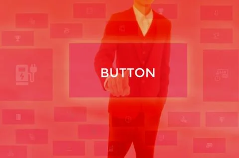 BUTTON - technology and business concept Stock Photos
