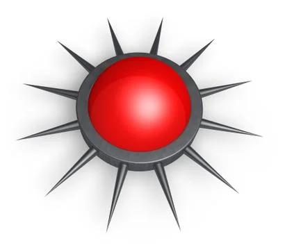 Button with thorns - 3d illustration Stock Illustration