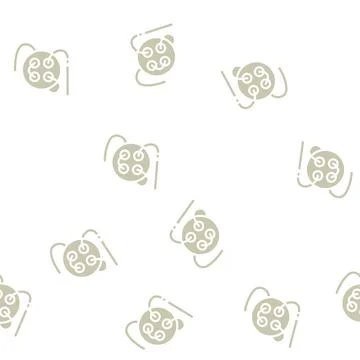 Button with thread and needle glyph vector seamless pattern Stock Illustration