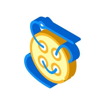 Button with thread and needle isometric icon vector illustration イラスト素材