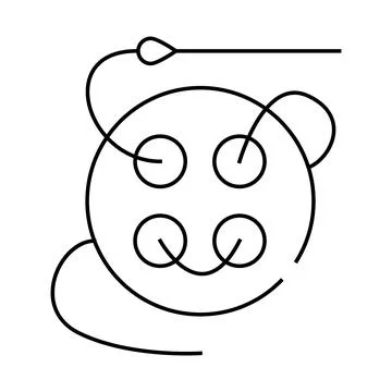 Button with thread and needle line icon vector illustration Illustrazione stock