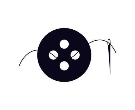 Button thread on white Stock Illustration