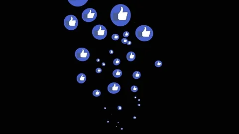 Like button, thumb up, animated react emotion icon isolated on black background Stock Footage 213510828