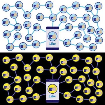 Button Like, thumb in the social network, it is like you Stock Illustration