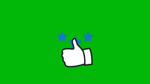Like Button Thumbs Up Animation Green Screen Stock Footage 344711578