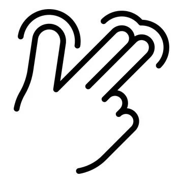 Button touch icon outline vector. Screen app Stock Illustration