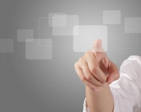 A button on a touch screen interface Illustrazione stock