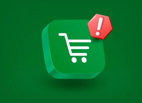 Button with trolley icon. 3d vector illustration Stock Illustration