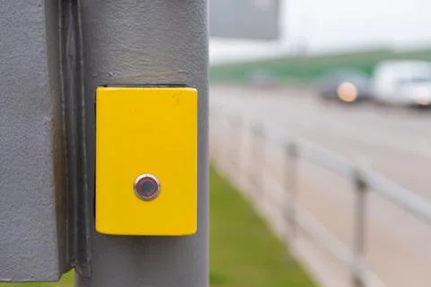 Button for turning on the barrier Stock Photos