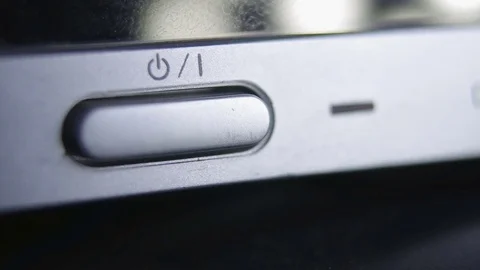 Button of turning on of the digital device (side view) Stock Footage 81139053