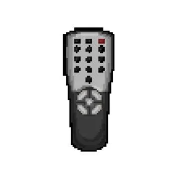 Button tv remote pixel art vector illustration 스톡 일러스트