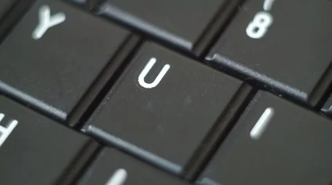 Button U Black PC Keyboard Typing Stock Footage 47309911
