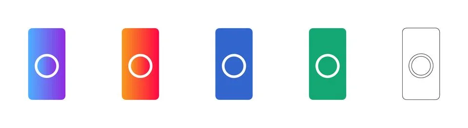 Button UI Component Icon Set Stock Illustration