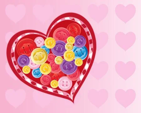 Button valentine Stock Illustration