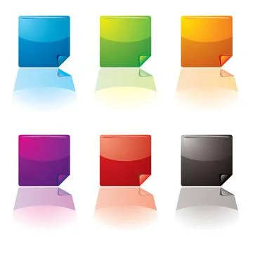 Button var curl Collection of six buttons with a drop shadow Copyright: xZ... Stock Photos