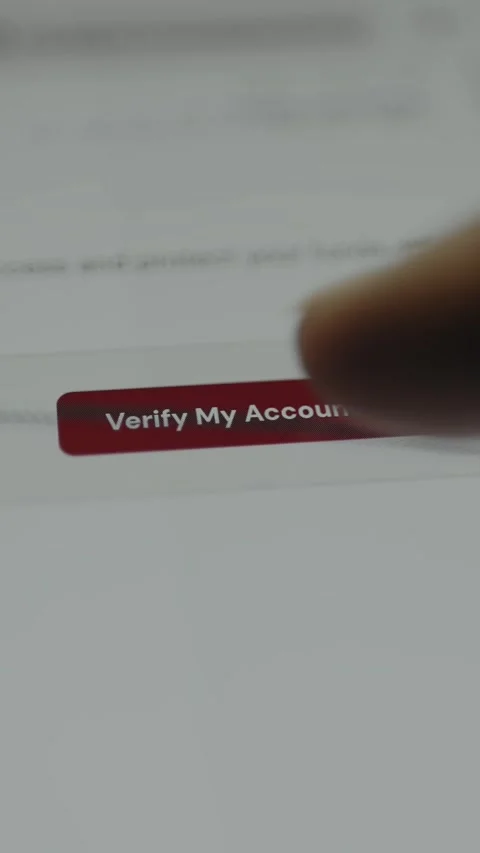 Button Verify My Account Now is tapped, access denied and blocked Stock Footage 332892257
