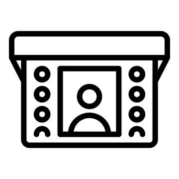 Button video intercom icon outline vector. Security control Illustrazione stock