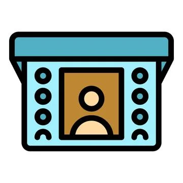 Button video intercom icon vector flat Stock Illustration