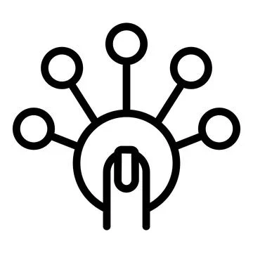 Button vr icon outline vector. Virtual travel Illustrazione stock