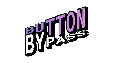 BUTTON vs BYPASS, 3D Text Animation in Isometric View with Opposite Word Motion Stock Footage 314263341