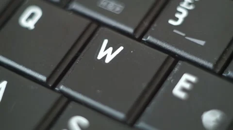 Button W Black PC Keyboard Typing Stock Footage 47309883