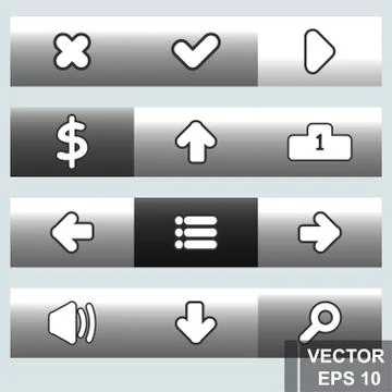 Button. Web design. Cartoon. Press. Bright design. For your design. Stock Illustration