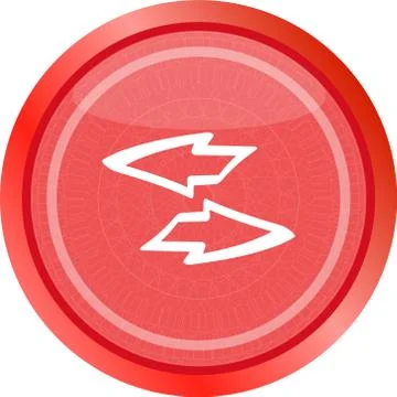 Button web icon with arrow set . Trendy flat style sign isolated on white bac Stock Illustration
