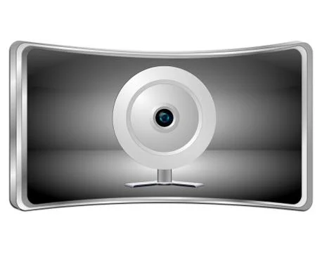 Button with Webcam - 3D illustration Stock Illustration